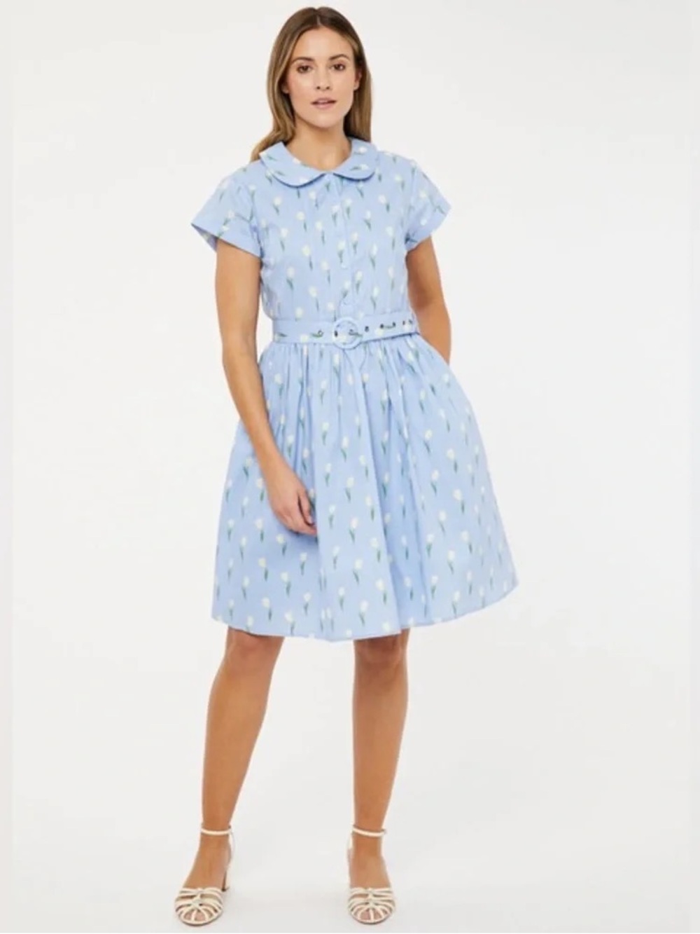 Horrockses Fashions X Joanie - Nell Tulip Print Shirt Dress Size 10 US